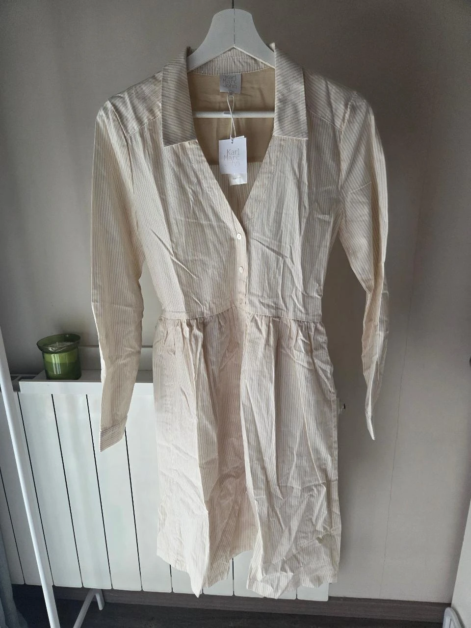 Cream dress with thin gold stripes Karl Marc John Size 34 (XS) New – photo 3